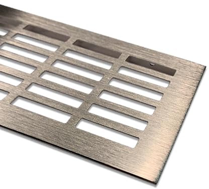 Lüftungsgitter Aluminium | 100mm x 600mm | Farbe: Edelstahl - gebürstet | Lüftungs Gitter Alu | Stegblech | Belüftungsgitter | Heizungsgitter | Belüftungsgitter/Lüftung