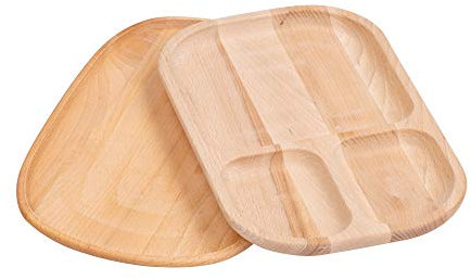 duston Träbricka serveringsbricka, dekorativ bricka, köksbricka med 3 fack 1 st. – 30 x 18 x 1,7 cm