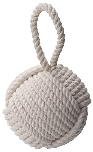 Nautical Doorstop Rope Sailor Knot Decorative Cotton Under Mount Handmade Door Stopper with Handle for Floor by The Metal Magician (5 Cotton (White Color))