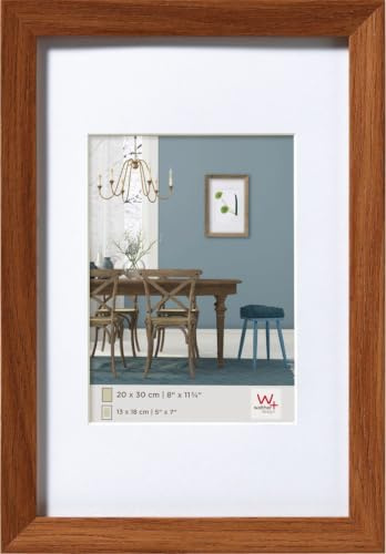 walther design Bilderrahmen eiche dunkel 30 x 45 cm mit Passepartout, Fiorito Holzrahmen EF045P