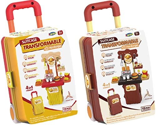 Diakakis Luna Trolley Fast Food 4in1 mit Zubehör 15-TLG. Kinder Imbiss Stand Bude Spielset