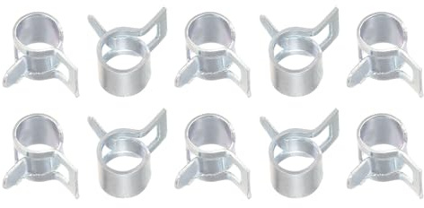 sourcing map Resorte Manguera Abrazadera, 10uds 65Mn Acero 5mm IDBaja Presión Aire Clip Abrazaderas Ajuste 5,5mm-5,8mm OD Combustible Líneas Silicona Vacío Mangueras, Galvanizado | Zinc plateado, Baja Presión Aire Clip Abrazaderas, Apte 5.5mm-5.8mm OD Combustible Conductos Silicona Vacía Tubos