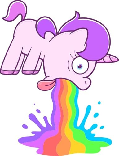 U24 Aufkleber kotzendes Baby Einhorn 10 x 13 cm Autoaufkleber Sticker Konturschnitt