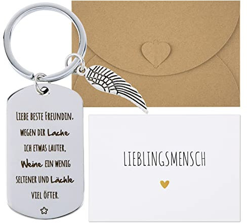 COLOFALLA Beste Freundin Geschenke Schlüsselanhänger Doppelseitige Gravur Weihnachtsgeschenke Schlüsselring für Freundinnen zum Geburtstag Freundschaft Geschenke Glücksbringer