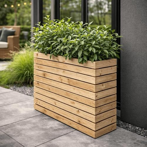 Vidahuerto Jardinera/Macetero Luxe Columna de Madera Pino tratada para Exterior. (100X30X93)