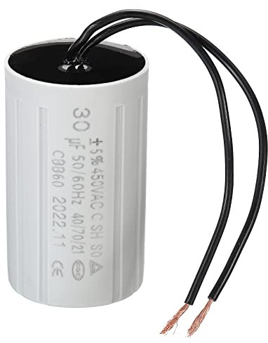 PATIKIL CBB60 30uF Running Capacitor, AC 450V 2 Wires 50/60Hz Cylinder 70x42mm for Water Pumps,Washing Machines Motor Start