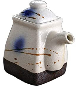 NTTNL Aceitera Botella dispensadora de Aceite de Oliva, aceitera y vinagrera, Loza de Estilo japonés, dispensador de vinagre de cerámica, Salsa de Soja Cocina