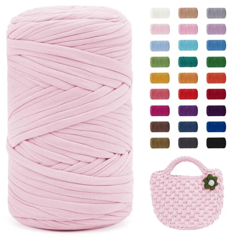 Uiopa Hilo para Tejer a Crochet, 400g/120m Trapillo para Tejer Bolsos, Trapillo Crochet Hilo de Poliéster para DIY y Tejido, Bolso de Mano, Manualidades, Decoración Hogareña
