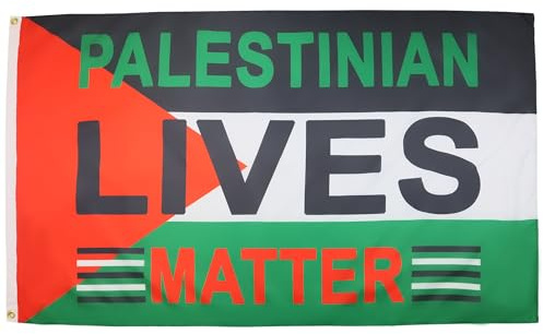 AZ FLAG Drapeau Palestine Palestinian Lives Matter 150x90 cm 2 Œillets | Usage intérieur et extérieur Drapeau décoratif palestinien coutures doubles et bords renforcés avec œillets métalliques