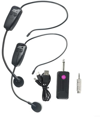 SPORTARC Ensemble de microphones sans fil UHF rechargeables par USB pour haut-parleur de scène, enseignement du discours (U12F)