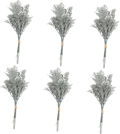 MUCKLILY 6St Silberblatt-Imitationsblume Blumendekorationen Blatt Baumstamm hochzeitsdeko Pflanzendekor künstliche Blumen gefälschte gefälschter Blumenzweig Haushalt schmücken Zubehör