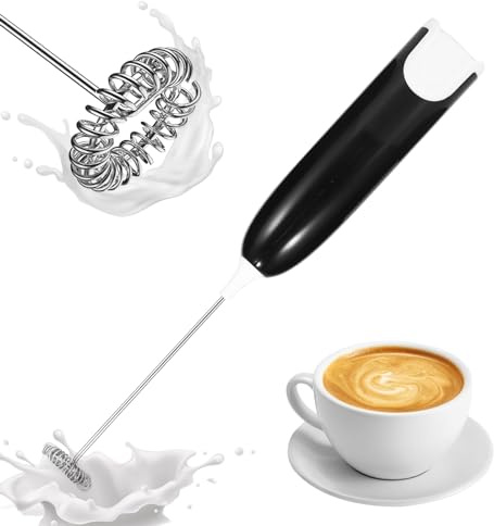 Electric Milk Frother Handheld, Coffee Frother, Hand Blender, Battery Powered Stainless Steel Blender Foam Maker for Coffee, Matcha, Hot Chocolate