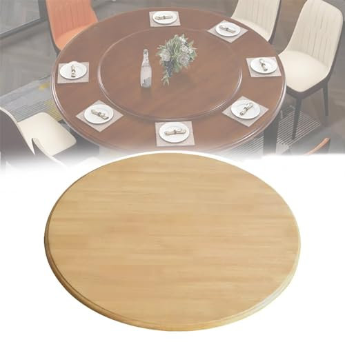 Holz Lazy Susan Drehteller Esstisch 360° Drehplatte Mit Silent Base, Runde Drehbare ServierPlatte, Großer Drehscheibe, Sicherheit Der Nutzung(Wood,90cm/35in)