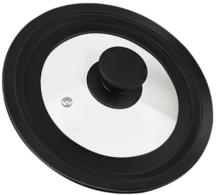 Atliberswo Coperchio universale per padelle, nero,coperchi pentole Ø 16 cm/18 cm/20 cm, Bordo in silicone nero resistente al calore