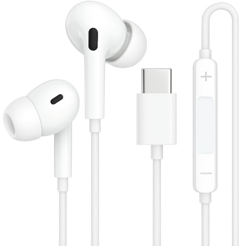 For iPhone 17e Earphones, Earphones Compatible with iPhone 17/17 Pro / 17 Pro Max/Air / 16e / 16/16 Pro / 16 Plus / 16 Pro Max, Wired Headphones, In-Ear Earbuds with USB C Interface Ultra (WHITE) 18