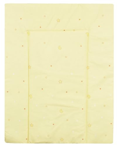 Baby Delux Wickelauflage Wickelunterlage 60x75 cm weiche Wickeltischauflage Baumwolle wasserdicht waschbar (Sternenhimmel gelb)