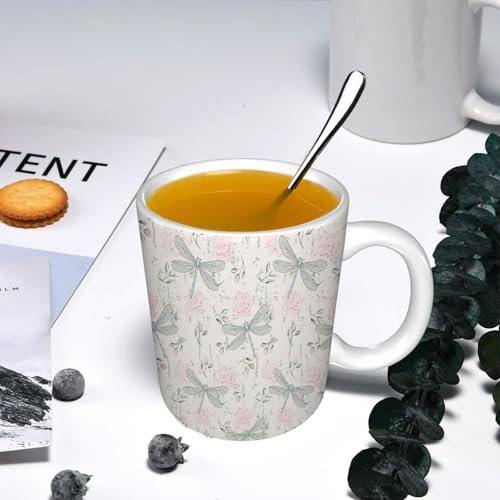 YOIUE Tazze Originali di caffè e Colazione Tazze - stampata Ceramica 11 once di tazze 330 ml Decora la tua tazza regalo,Rose Shabby Chic portés Vieux Fond V