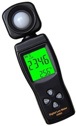 Handheld Illuminance Meter Digital Light Measuring Tool Black | Plastic Body, 3pcs Pack, Operating Room and Library Use, Photometer with Digital Display