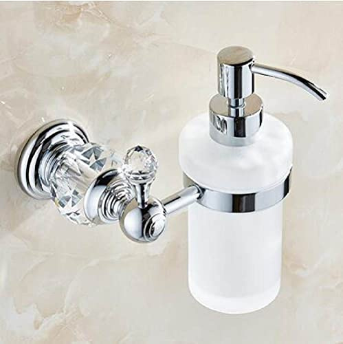 Ensemble d'accessoires de salle de bain avec étagère de douche en laiton, porte-papier toilette, porte-papier toilette, barre porte-serviette murale en cristal argenté et distributeur de savon