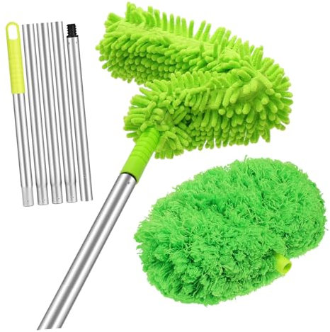 minkissy Deckenventilator-Reiniger Staubwedel Mit Verlängerungsstange Reinigungsbürste Für Hohe Decken Spinnweben-staubwedel Effizienter Fußleistenreiniger