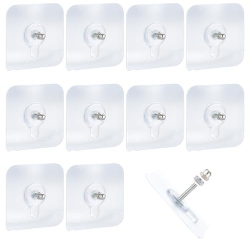 10 Stück Wasserdicht Transparenter Klebeschrauben, Klein Selbstklebende Klebeschrauben, Kunststoffe Transparente Klebe schrauben, Wandbefestigung Wasserdichte Schrauben, für Badezimmer Duschraum Küche