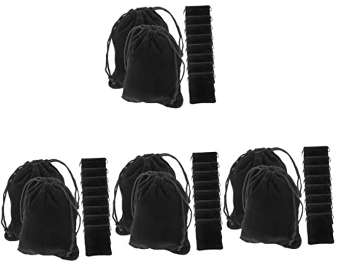 SHERCHPRY 4 Sätze Teiliges Kosmetiktaschen Für Damen Multifunktionale Schminktasche Aus Schwarzem Mit Kordelzug Für Toilettenartikel Und Schmuckorganisation 15 Stücke * 4