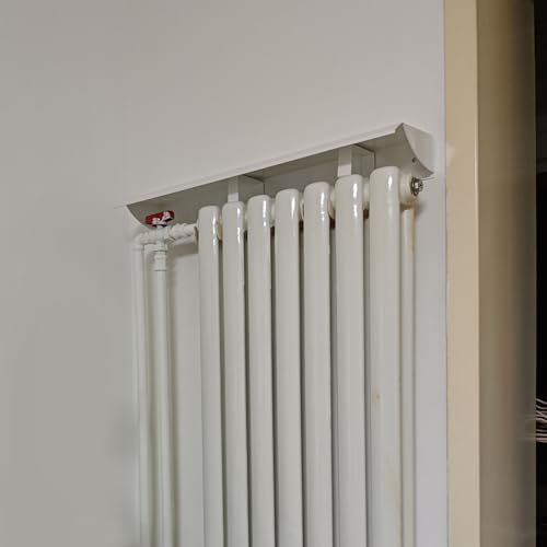 Scaffale alto per radiatore industriale con staffe galleggianti, 210 cm, in ghisa, per corridoio e bagno, elegante decorazione per la casa