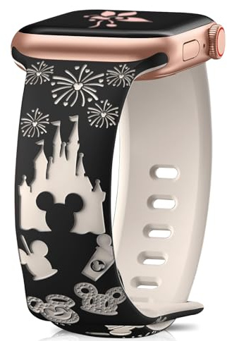 CeiBand Silicone Women Straps for Apple Watch 44mm/46mm/49mm/45mm/42mm | Cute Anime Cartoon Engraving Watch Band Bracelets for iWatch Series SE3 11 10 9 8 7 6-1/Ultra3