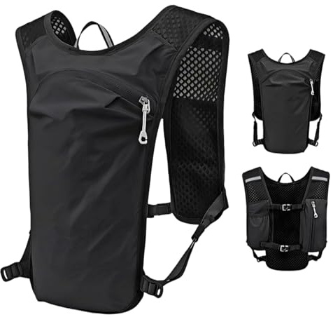 Running Hydration Vest Backpack, 5L Lightweight Hydration Backpack for Men Women, Breathable Running Vest for Trail Hiking Cycling Marathon Black
