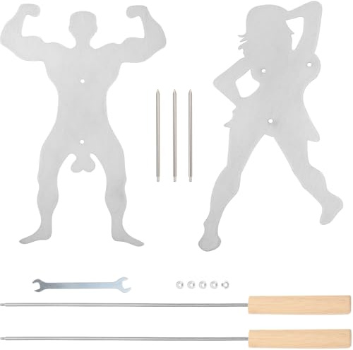 OSALADI Lot de 4 set de Fourchettes à Barbecue en Acier Inoxydable Brochettes à Griller pour Viande et Légumes Outil de Barbecue Résistant à la Chaleur