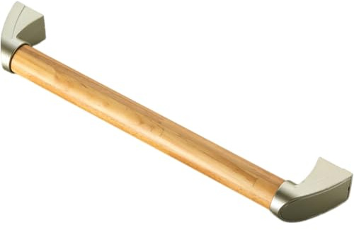 IMIKEYA Barra di supporto per bagno da 34 cm, corrimano in legno naturale antiscivolo per doccia e vasca, manico multifunzione per anziani e disabili, accessorio