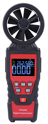 Cocoarm Digital Anemometer Plastic Wind Speed Meter HT625B 0.40 to 30m S Backlit Display Temperature Humidity Readout for HVAC Boating Outdoor Wind Measurement