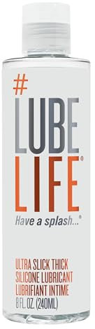 Lube Life Ultra Thick Slick Silicone-Based Lubricant, Water Resistant, Thick Silicone Lube for Men, Women and Couples, 240 ml
