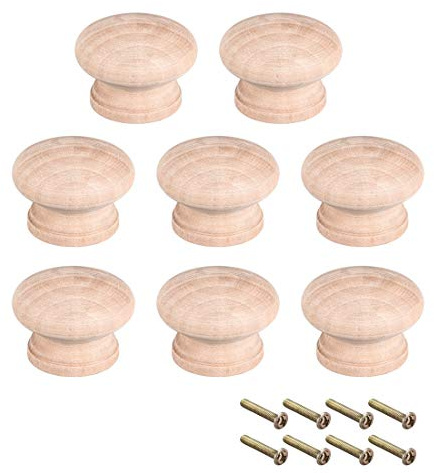 sourcing map 8Stk Runde Holzknöpfe 44mm Dmr Möbel Küche Kabinett Zuggriffe Für Kleiderschublade Kleiderschrank Holz