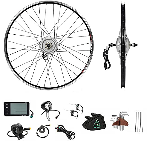 YOSE POWER Elektrofahrräder Hub Motor Front Wheel 36V250W 28 Fahrrad E-Bike Conversion Kit 28 Zoll Silber mit LCD Display