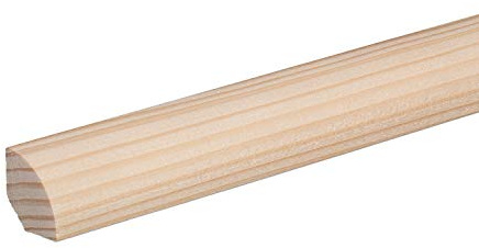 Viertelstab Abdeck- Abschluss- Sockelleiste Fichte ROH 14x14mm [SPARPAKET] (10 Stück (23lfm))