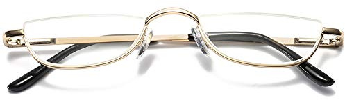 VEVESMUNDO Lesebrille Metall Halbrandbrille Klassische Schmal Federscharnier Arbeitsplatzbrille Lesehilfe Sehhilfe mit sehstärke für Damen und Herren