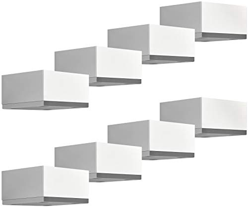 SOTECH 8 Stück Möbelfüße Motel 65 x 65 mm Höhe 35 mm Chrom | Sockelfüße aus Aluminum