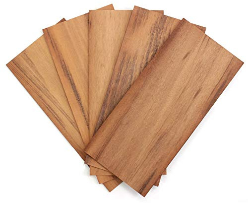 wodewa Holz Furnier Set 2mm Starkfurnier Tigerwood 15x14cm 5er Set Sägefurnier Bastelholz Platten Echtholz Holzfurnier zum Basteln Holzplatte Bastelset Modellbau DIY