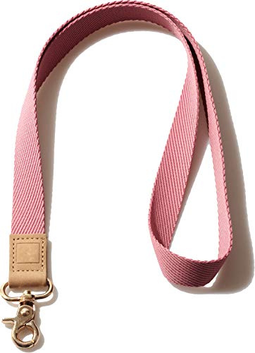 DQL Cordon de cou pour homme et femme – Cordon cool pour clés, portefeuille et porte-badge d'identité (rose cassé)