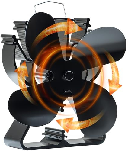 Wood Stove Fan Heat Powered Fireplace Fan Log Burner Fans for Wood/Log Burning Stoves