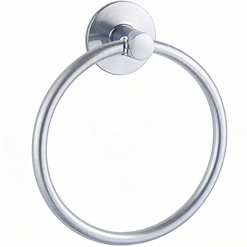Besteffie Adhesive Towel Ring Wall Mount Hand Towel Ring Self Adhesive Towel Hanger Premium SUS304 Stainless Steel Rustproof Brushed Nickel, Kitchen, Bathroom Hand Towel Holder