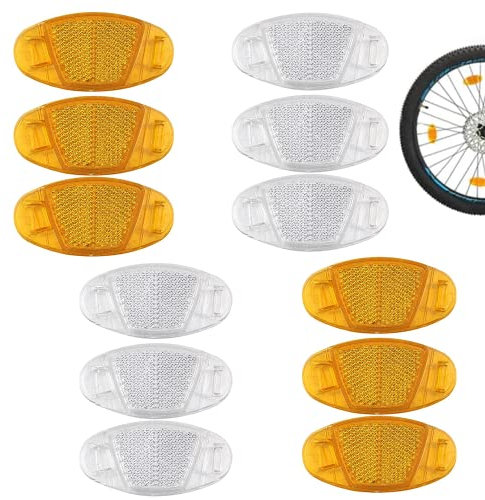 NA Bike Spoke Reflectors, 12 Pcs Bicycle Wheel Reflectors, Bike Wheel Reflector Spoke, Cycling Highly Reflective Bike Clips, Riding Safety Accessory for Mountain Bike Road Safety Warning Safety Deco
