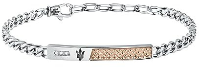 Maserati Diamonds Herren Armband aus Stahl, Diamant, IP Roségold, IP Schwarz - JM521ATY14