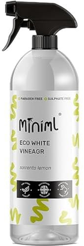 Miniml Eco White Vinegar Cleaning Lemon Scented 750ml - All Natural Multi-Surface & Multi-Purpose Cleaner, Limescale Remover, Laundry Softener & More - 100% Vegan & Cruelty Free