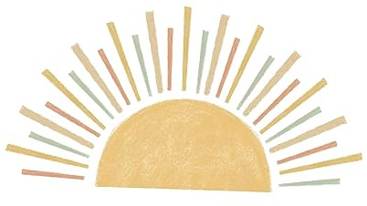 JISADER de Pared de Medio Sol, Papel Tapiz Decorativo DIY, de Vinilo, Pegatinas de Pared de Sol Bohemio, calcomanías de Pared para