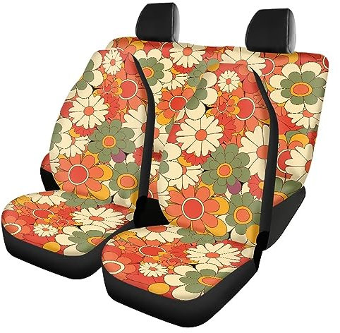 Belidome Bunte Blumen Auto Sitzbezüge Voller Satz von 4 Stück Sitzbezug Protector