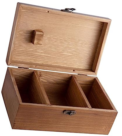 Operitacx Cofanetto Legno per Cucito Scatola Organizer per Ago e Filo Compatta e Portatile per Accessori Fai da Te e Decorazione Domestica Colore Naturale