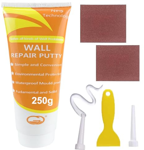Wandreparaturcreme, 250g Fertig Spachtelmasse Weiß Wand,Wandausbesserungs Paste, Grosse Kapazität Trockenbauflicken Reparaturset mit Schaber, Wandlochfüller, Schnell für die Reparatur von Rissen