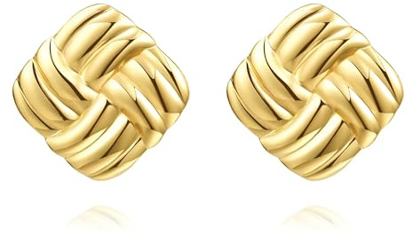 Joo&Rind Orecchini Donna Oro in Acciaio Inossidabile - Orecchini a Cerchio e Lobo Placcati Oro 18K - Gioielli Donna Ipoallergenici e Resistenti all'Acqua - Regalo Compleanno Ragazza